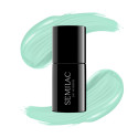 Aplica fácilmente el esmalte Semilac verde menta.