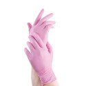 Guantes nitrilo rosa 100u | Todo en desechables al mejor precio