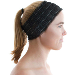 Diadema desechable negra 35x11 cm, 100 uds | Estética
