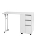 Mesa de manicura plegable Plex, 3 cajones | Weelko