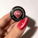 Muestra del esmalte Semilac 736 Crimson Jelly Gloss sobre la uña