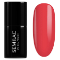 Semilac 134 Red Carpet, bote y muestra de color