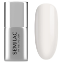 Semilac T31 Top No Wipe Milky, bote y muestra de color