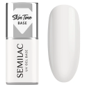 Semilac Skin Tone Cover Base Coconut Cream 7 ml, bote y muestra de color