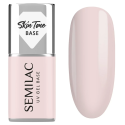 Semilac Skin Tone Cover Base Écru 7 ml, bote y muestra de color