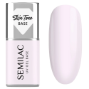 Semilac Skin Tone Cover Base Milky Pink 7 ml, bote y muestra de color