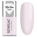 Semilac Skin Tone Cover Base Natural Pink 7 ml, bote y muestra de color