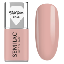 Semilac Skin Tone Cover Base Pale Beige 7 ml, bote y muestra de color