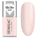 Semilac Skin Tone Cover Base Rose Beige 7 ml, bote y muestra de color