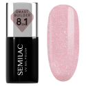 Semilac 805 Smart Builder Glitter Dirty Nude Rose 7 ml, bote y muestra de color