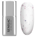 Semilac T22 Top No Wipe Flower Flakes 7 ml, bote y muestra de color
