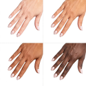Semilac T22 Top No Wipe Flower Flakes 7 ml sobre distintos tonos de piel
