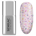 Semilac T27 Top No Wipe Matte Violet Galaxy 7 ml, bote y muestra de color