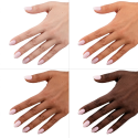 Semilac T27 Top No Wipe Matte Violet Galaxy 7 ml sobre distintos tonos de piel