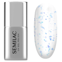 Semilac T29 Top No Wipe Matte Snow Floe 7 ml, bote y muestra de color
