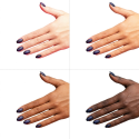 Semilac T29 Top No Wipe Matte Snow Floe 7 ml sobre distintos tonos de piel