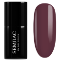 Esmalte semipermanente Semilac 030 Dark Chocolate, bote y muestra de color