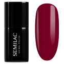 Esmalte semipermanente Semilac 071 Deep Red, bote y muestra de color