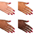 Esmalte Semilac 071 Deep Red sobre distintos tonos de piel