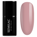 Esmalte semipermanente Semilac 136 Creamy Muffin, bote y muestra de color