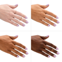 Esmalte Semilac 145 Lila Story sobre distintos tonos de piel
