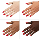 Esmalte Semilac 231 Girl on Fire sobre distintos tonos de piel