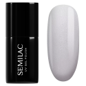 Esmalte semipermanente Semilac 237 White Pearl, bote y muestra de color