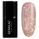 Esmalte semipermanente Semilac 243 Sea Star, bote y muestra de color