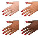 Esmalte Semilac 305 Spiced Apple sobre distintos tonos de piel