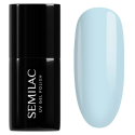 Esmalte semipermanente Semilac 386 Blue Cloud, bote y muestra de color