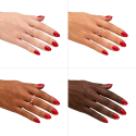 Esmalte Semilac 401 Raspberry Wine sobre distintos tonos de piel