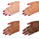 Esmalte Semilac 404 Black Beans Muffin sobre distintos tonos de piel