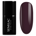 Esmalte semipermanente Semilac 412 Earth Brown, bote y muestra de color