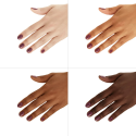 Esmalte Semilac 412 Earth Brown sobre distintos tonos de piel