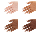 Esmalte Semilac 413 Desert Ivory sobre distintos tonos de piel