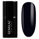 Esmalte semipermanente Semilac 420 Safari Night Blue, bote y muestra de color