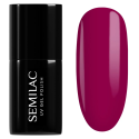 Esmalte semipermanente Semilac 436 Powerful Burgundy, bote y muestra de color