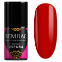 Esmalte semipermanente Semilac 477 Ritmo Flamenco, bote y muestra de color
