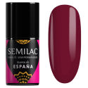 Esmalte semipermanente Semilac 478 Vino Tinto, bote y muestra de color