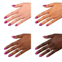 Esmalte Semilac 539 Go Bolivia! sobre distintos tonos de piel