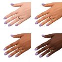 Esmalte Semilac 559 Violet Blast sobre distintos tonos de piel