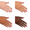 Esmalte Semilac 585 Caramel Tan sobre distintos tonos de piel