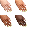 Esmalte Semilac 604 Luminous Lemon sobre distintos tonos de piel