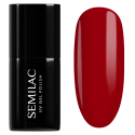 Esmalte semipermanente Semilac 608 Soft Red, bote y muestra de color