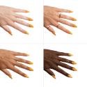 Esmalte Semilac 660 Honey Ritual sobre distintos tonos de piel