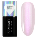 Esmalte semipermanente Semilac 987 Cream Pink Glow, bote y muestra de color