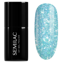 Esmalte semipermanente Semilac 240 Icy Waterfall, bote y muestra de color