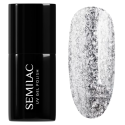 Esmalte semipermanente Semilac 292 Silver Shimmer, bote y muestra de color