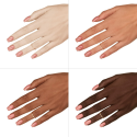 Esmalte Semilac 321 Shimmer Dust Caramel sobre distintos tonos de piel