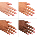 Esmalte Semilac 376 Pink Diamond sobre distintos tonos de piel